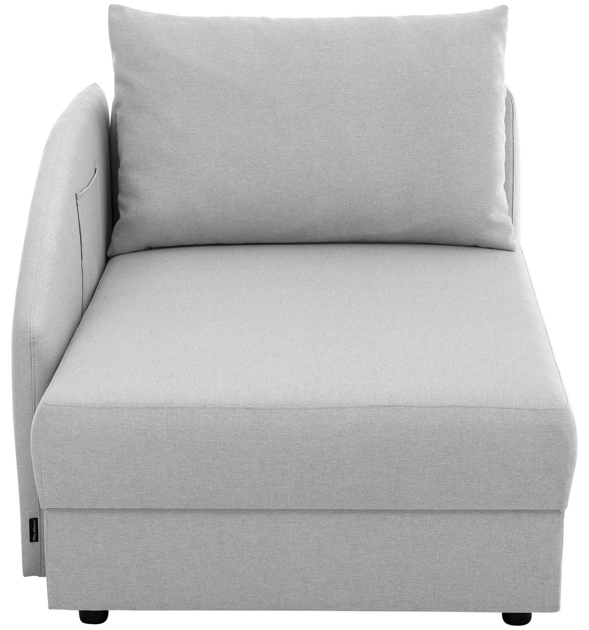 RÉCAMIERE in Flachgewebe Hellgrau  - Hellgrau, Design, Kunststoff/Textil (154/86/93cm) - Max Winzer