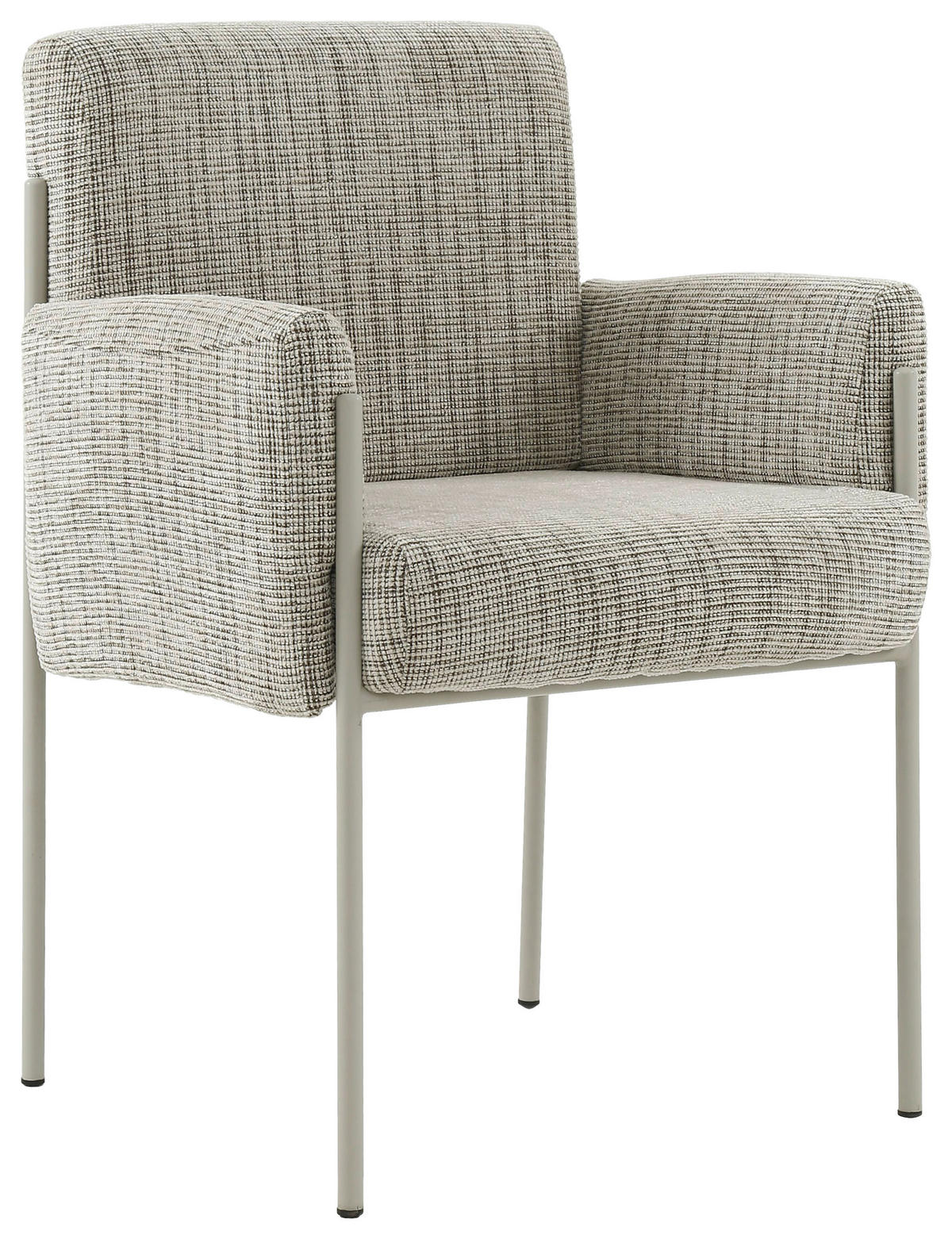 ARMLEHNSTUHL  in Eisen Webstoff  - Taupe, Design, Textil/Metall (62/86/63cm) - Novel