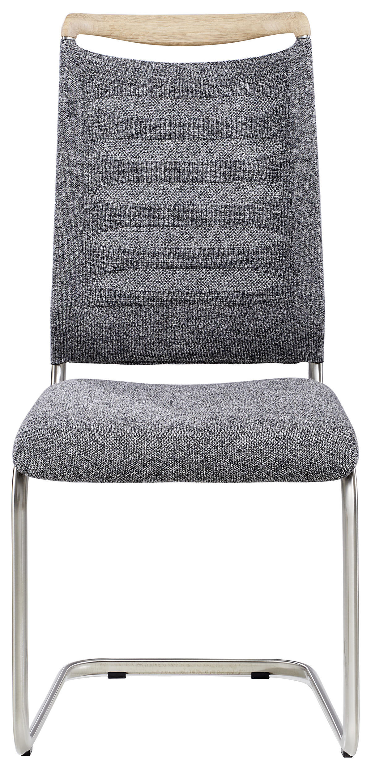 SCHWINGSTUHL  in Edelstahl Webstoff  - Edelstahlfarben/Eichefarben, Design, Holz/Textil (49/101/61cm) - Venjakob