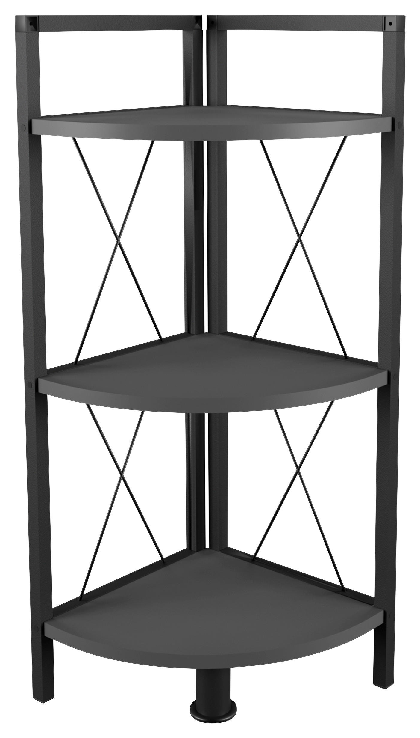 ECKREGAL in 34/87/34 cm Anthrazit, Schwarz  - Anthrazit/Schwarz, Design, Holzwerkstoff/Metall (34/87/34cm) - MID.YOU