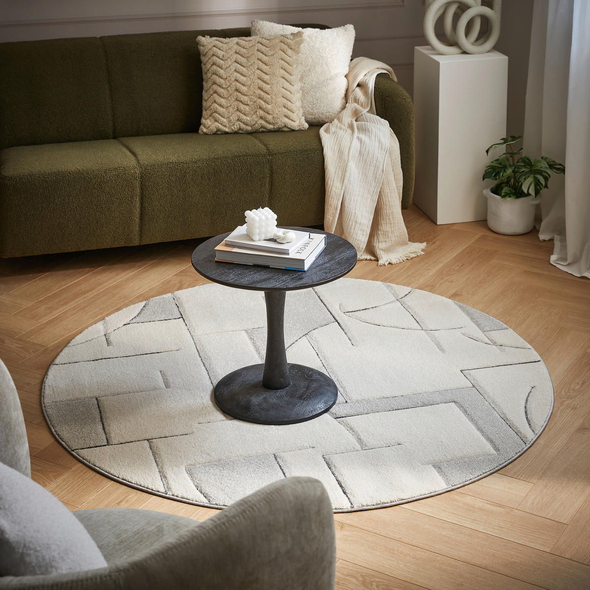 TKANÝ KOBEREC, 160 cm, krémová - krémová, Design, textil (160cm) - Novel