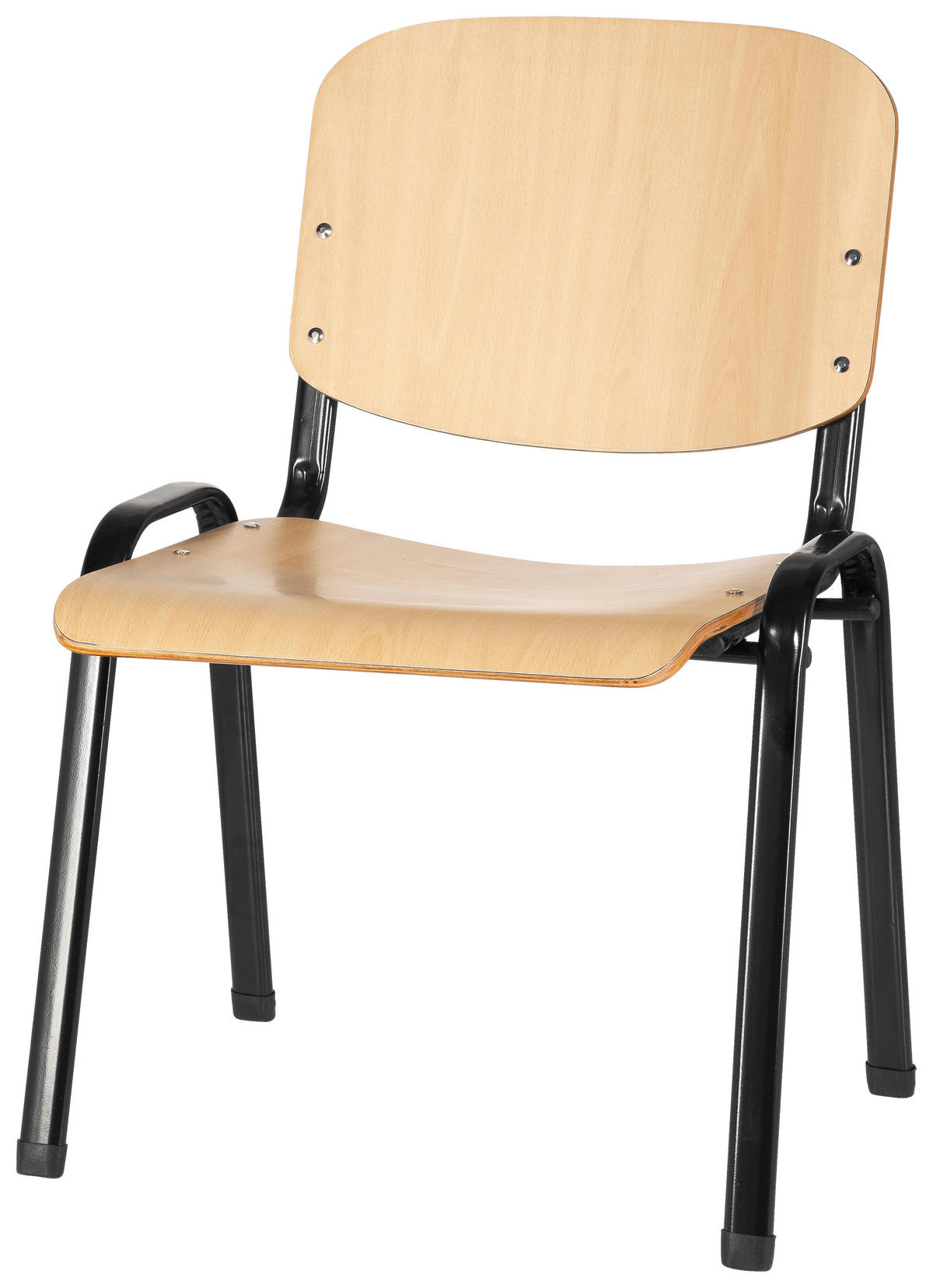 BESUCHERSTUHL  in Schwarz, Buchefarben  - Buchefarben/Schwarz, Basics, Holz/Metall (58/81/48cm) - MID.YOU