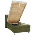 POLSTERBETT Matratze, Lattenrost Olivgrün 100/200 cm - Silberfarben/Weiß, KONVENTIONELL, Holz/Textil (100/200cm) - Esposa