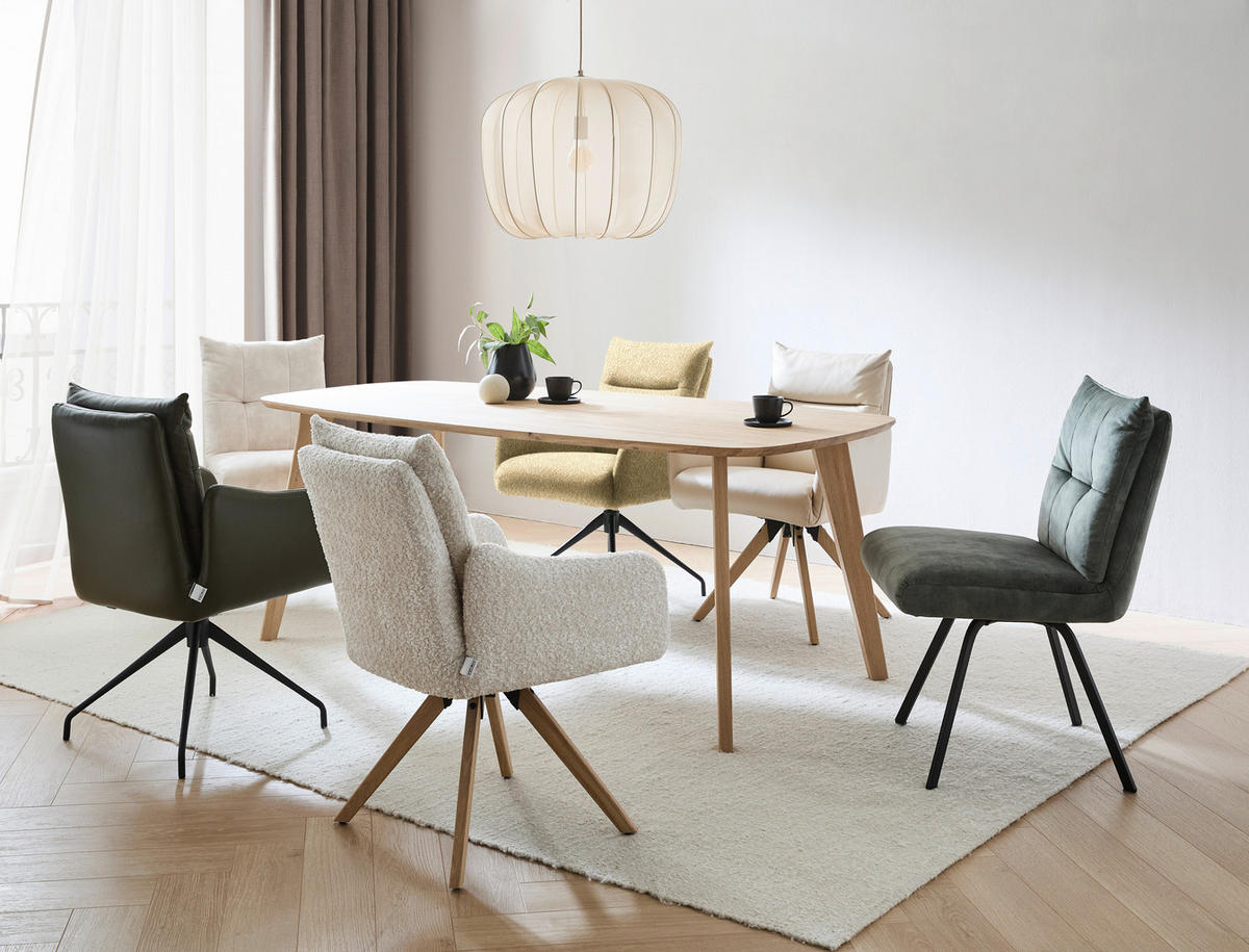 ARMLEHNSTUHL Jacquard  - Eichefarben/Beige, Design, Holz/Textil (62/86/68cm) - Welnova