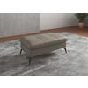 HOCKERLeder Grau  - Schwarz/Grau, Konventionell, Leder/Metall (102/47/69cm) - Sit & More