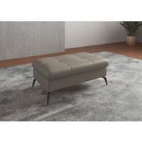 HOCKERLeder Grau  - Schwarz/Grau, Konventionell, Leder/Metall (102/47/69cm) - Sit & More