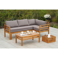 GARTENSET AkazieHartholz  - Grau/Akaziefarben, KONVENTIONELL, Holz/Textil - Gardenson