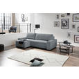 ECKSOFA in Cord, Webstoff Dunkelgrau  - Dunkelgrau/Schwarz, MODERN, Holz/Textil (157/265cm) - Carryhome