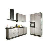 ECKKÜCHE 220/120 cm  in Sandfarben, Graphitfarben, Schwarz  - Sandfarben/Chromfarben, Design, Holzwerkstoff/Metall (220/120cm) - Xora