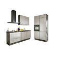 ECKKÜCHE 220/120 cm  in Sandfarben, Graphitfarben, Schwarz  - Sandfarben/Chromfarben, Design, Holzwerkstoff/Metall (220/120cm) - Xora