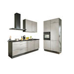 ECKKÜCHE 220/120 cm  in Sandfarben, Graphitfarben, Schwarz  - Sandfarben/Chromfarben, Design, Holzwerkstoff/Metall (220/120cm) - Xora