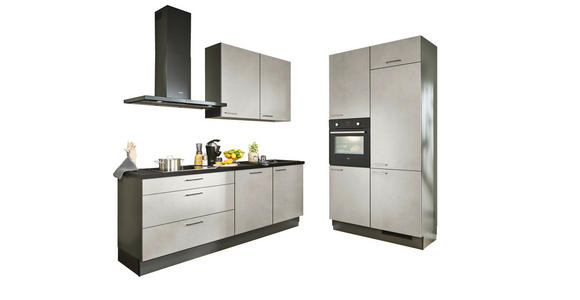 ECKKÜCHE 220/120 cm  in Sandfarben, Graphitfarben, Schwarz  - Sandfarben/Chromfarben, Design, Holzwerkstoff/Metall (220/120cm) - Xora