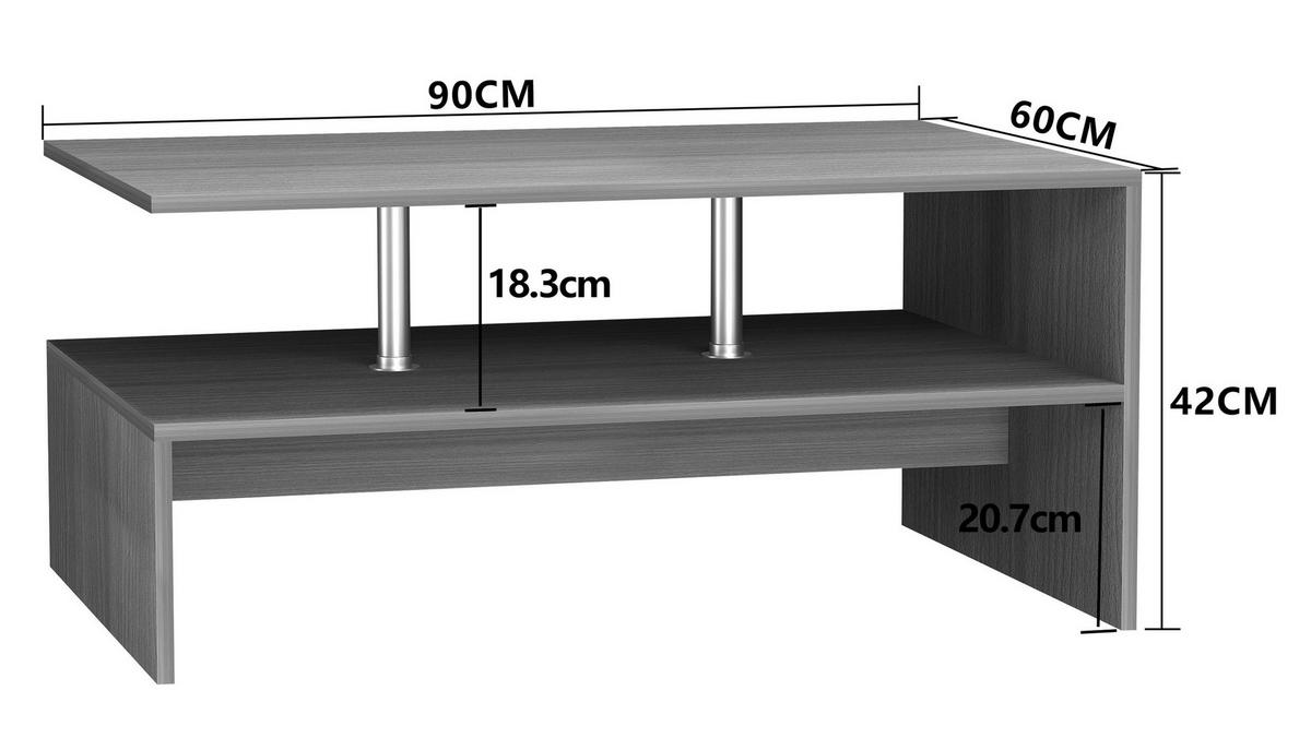 COUCHTISCH in Holzwerkstoff 90/60/42 cm  - Weiss, Design, Holzwerkstoff (90/60/42cm) - MID.YOU