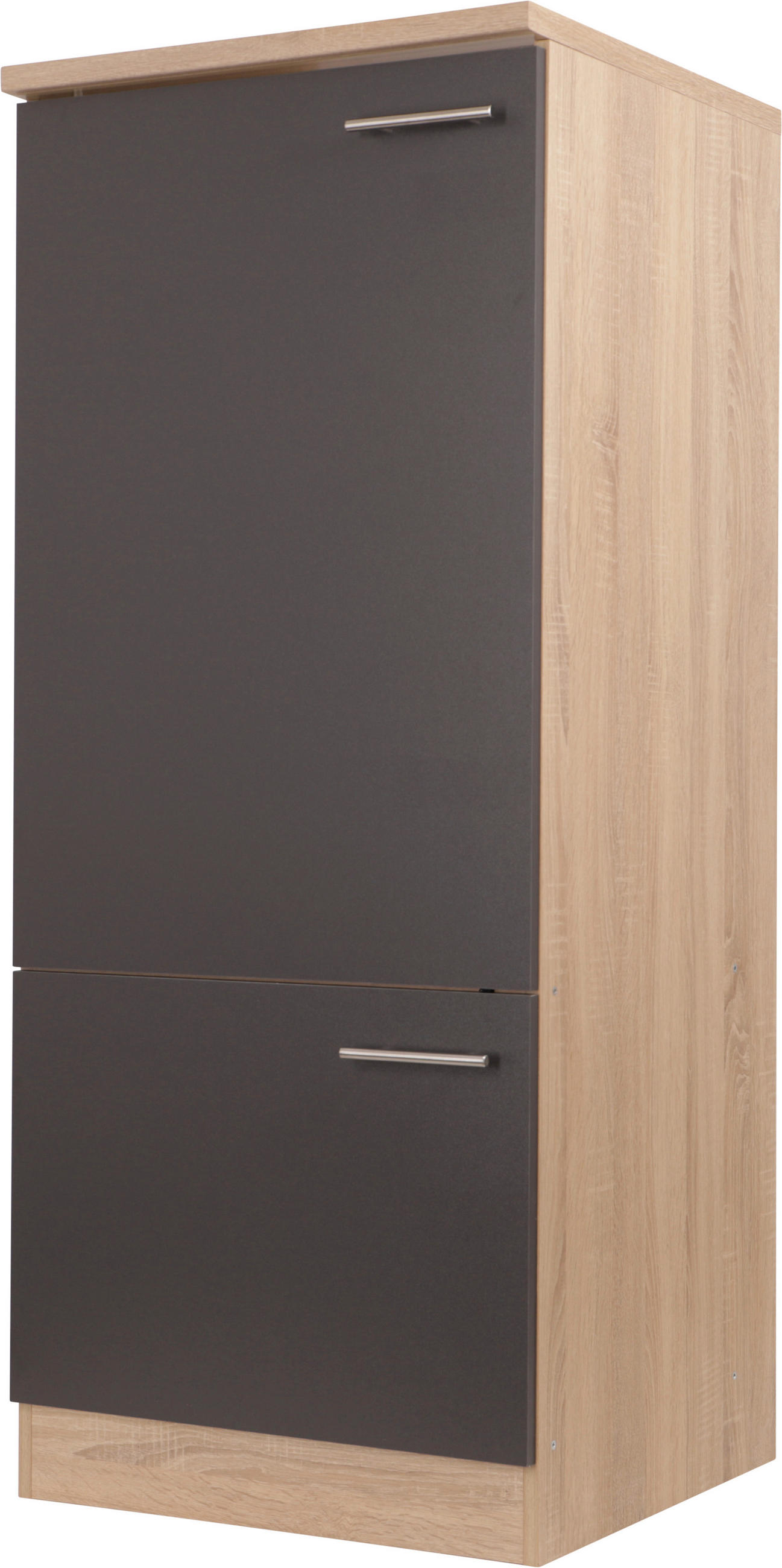 GERÄTEUMBAUSCHRANK 60/144,8/60 cm  in Grau, Eichefarben  - Eichefarben/Silberfarben, Basics, Holzwerkstoff/Metall (60/144,8/60cm) - Respekta