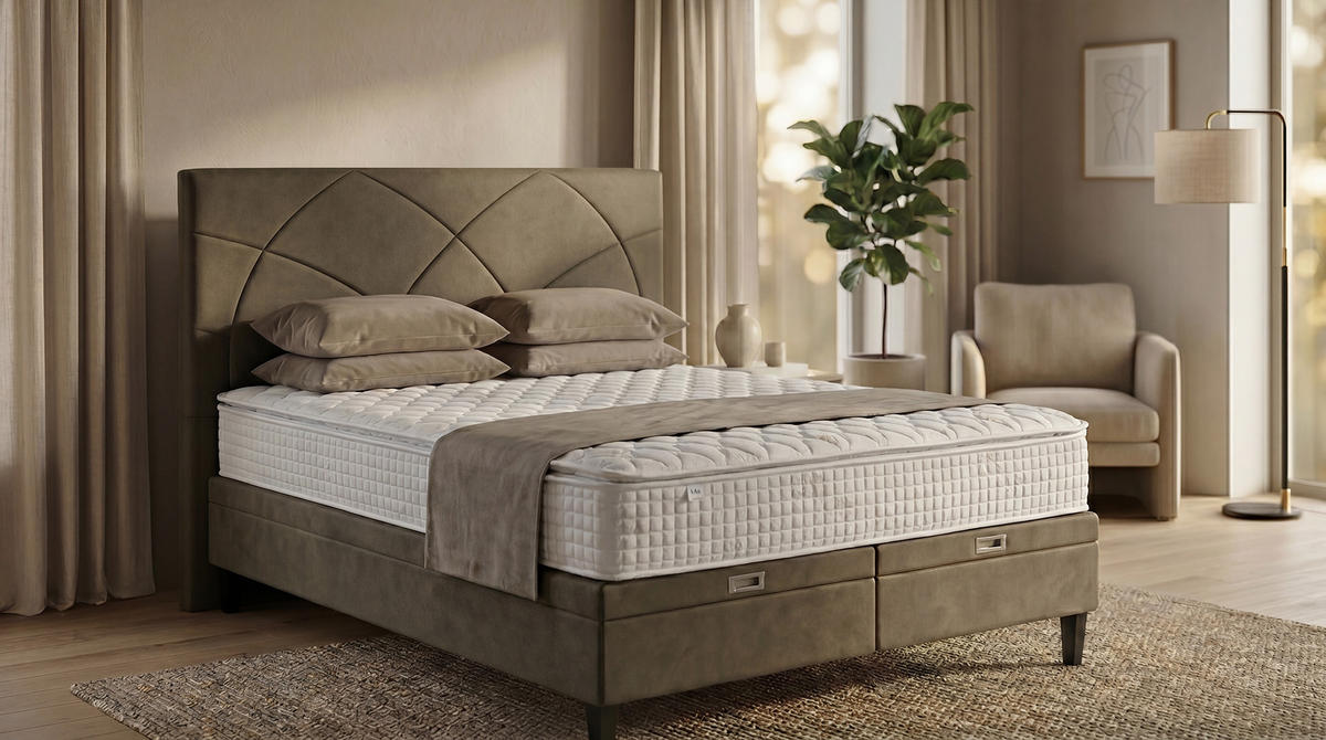 BOX KREVET 160/200 cm     bež  - bež/crna, Moderno, drvni materijal/drvo (160/200cm) - Novel