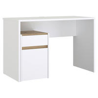 Birou, plastic, material pe bază de lemn - alb/culoare lemn stejar, Modern, plastic/material pe bază de lemn (110/72,7/52,7cm) - Carryhome