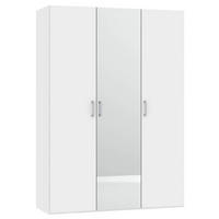 DREHTÜRENSCHRANK 152/195/59 cm 3-türig Weiß  - Chromfarben/Weiß, Design, Glas/Holzwerkstoff (152/195/59cm) - Boxxx