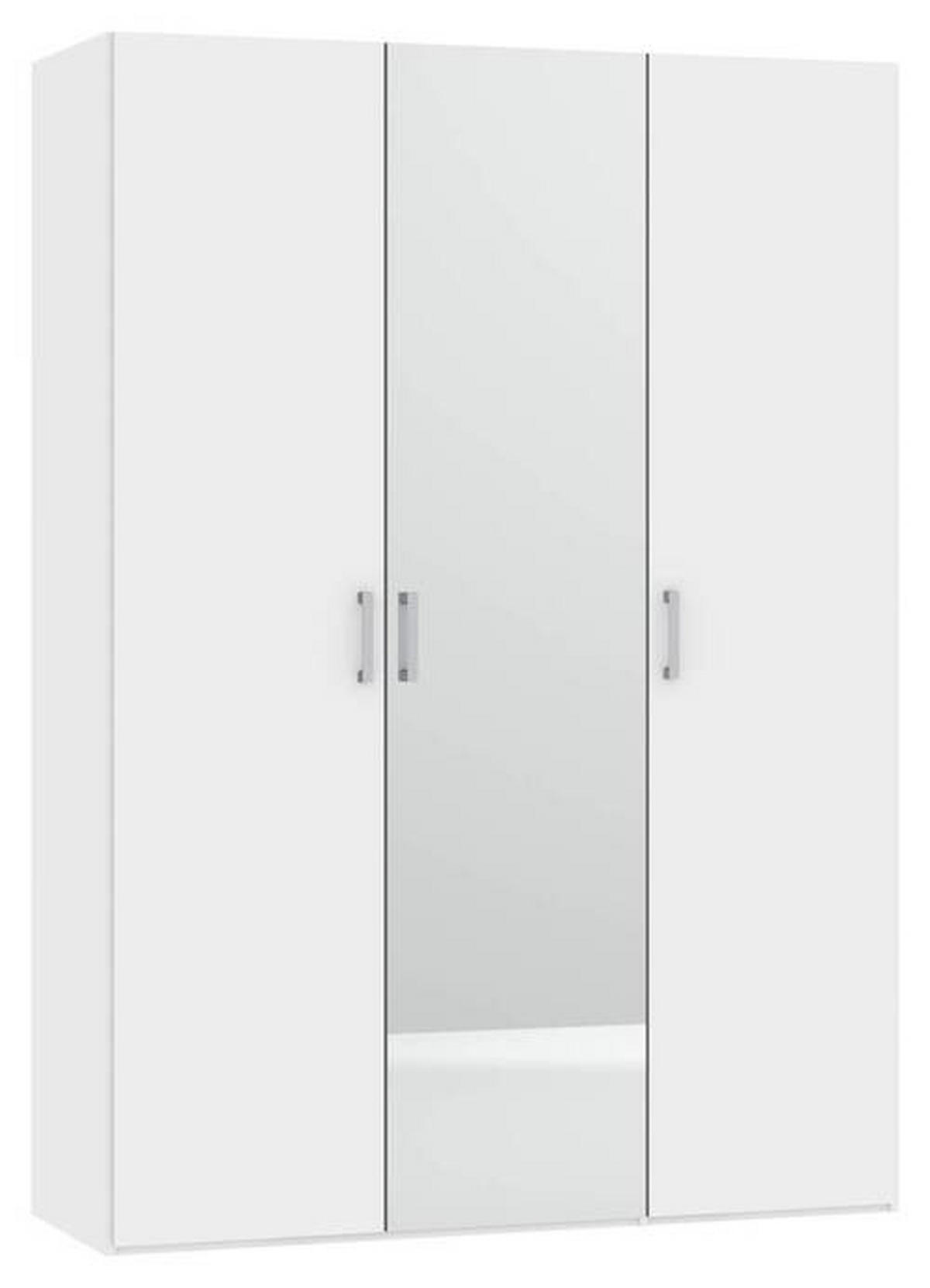 DREHTÜRENSCHRANK 152/195/59 cm 3-türig Weiß  - Chromfarben/Weiß, Design, Glas/Holzwerkstoff (152/195/59cm) - Boxxx
