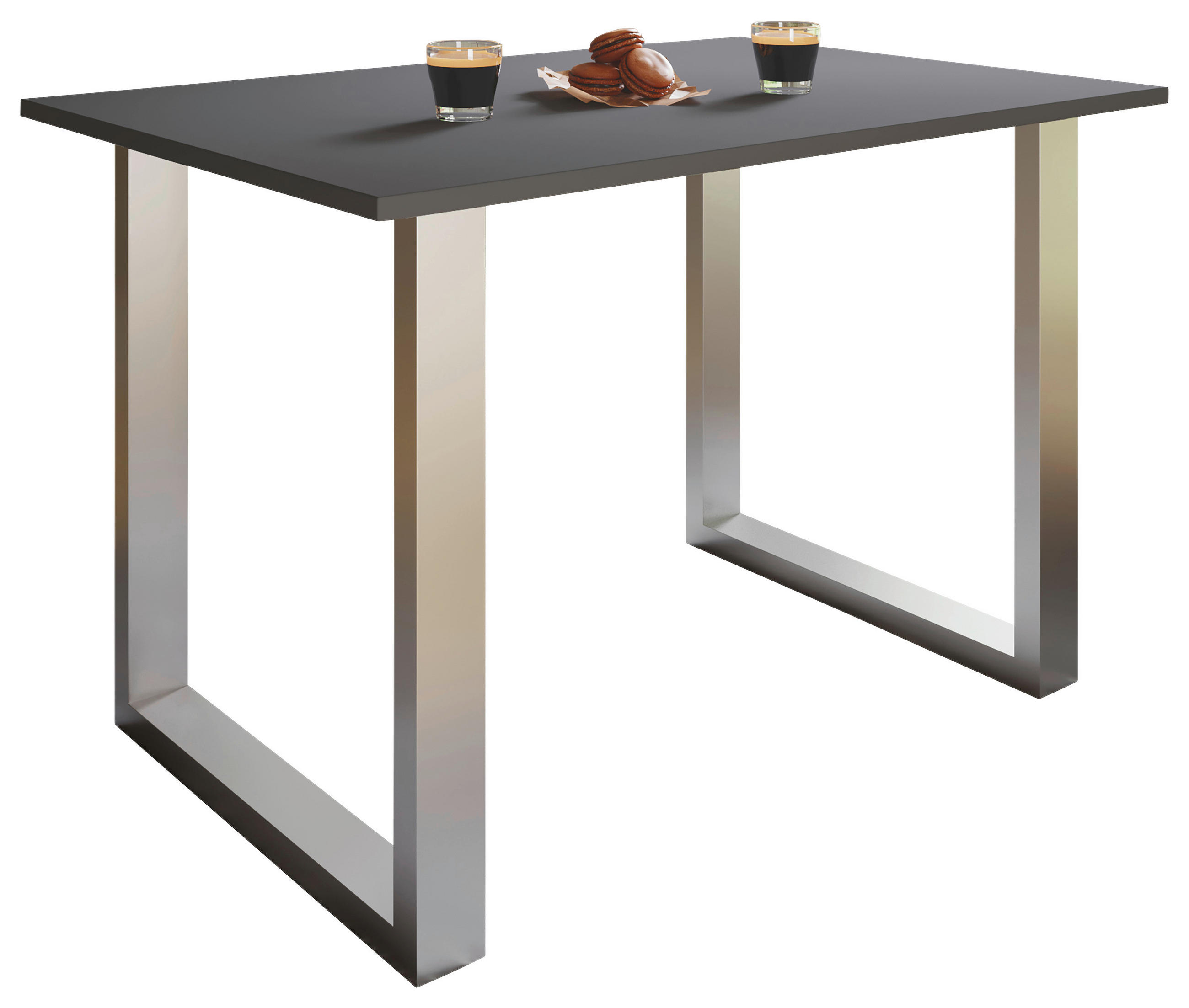 ESSTISCH rechteckig Anthrazit, Silberfarben  - Anthrazit/Silberfarben, Basics, Holzwerkstoff/Metall (140/80/76cm) - MID.YOU