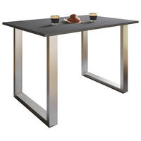 ESSTISCH rechteckig Anthrazit, Silberfarben  - Anthrazit/Silberfarben, Basics, Holzwerkstoff/Metall (140/80/76cm) - MID.YOU