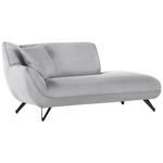 CHAISELONGUE in Feincord Hellgrau  - Hellgrau/Schwarz, Design, Textil/Metall (190/90/95cm) - Carryhome