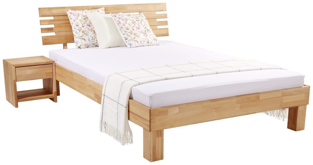 BETT 120/200 cm  in Kernbuche  - Kernbuche, KONVENTIONELL, Holz (120/200cm) - Boxxx