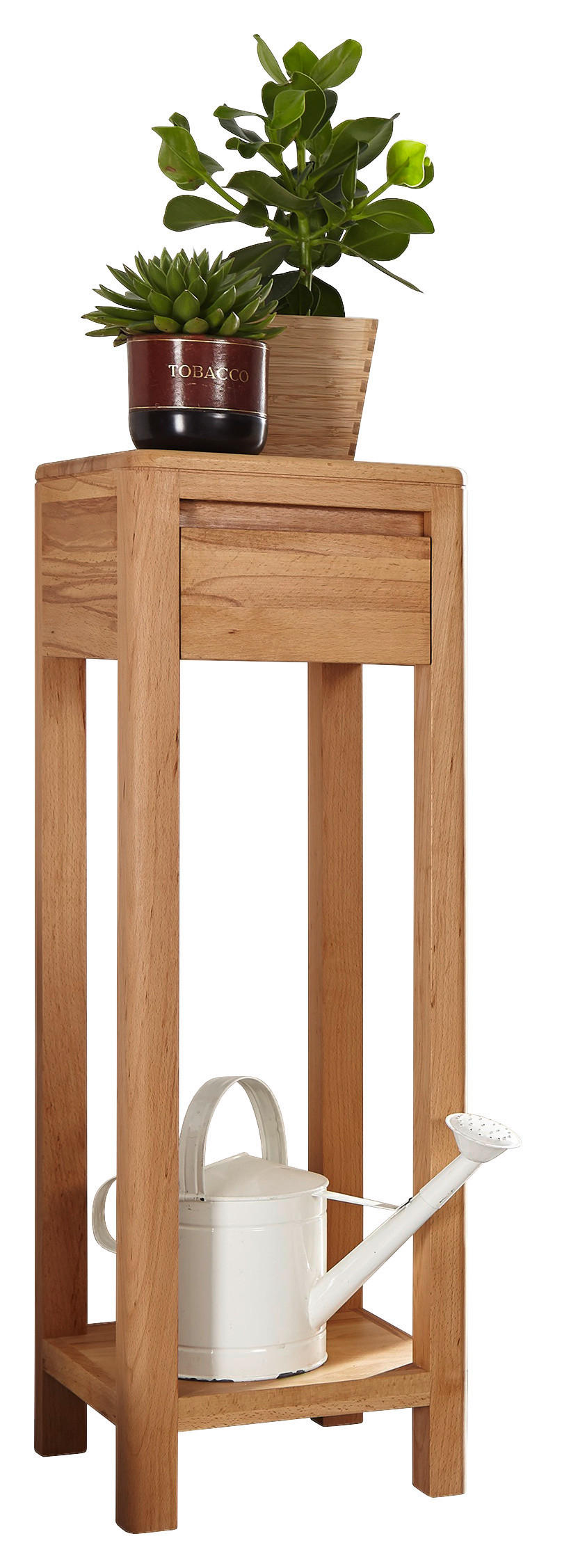BLUMENSÄULE Holz Kernbuche vollmassiv  - Buchefarben, Design, Holz (30/30/90cm) - Livetastic
