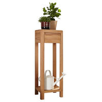 BLUMENSÄULE Holz Kernbuche vollmassiv  - Buchefarben, Design, Holz (30/30/90cm) - Livetastic