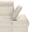 ECKSOFA Greige Flachgewebe Rücken echt, Kopfteilverstellung, Sitzvorzug  - Greige/Schwarz, MODERN, Textil/Metall (210/258cm) - Landscape