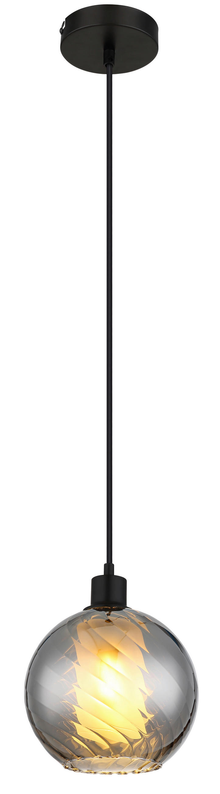 VISEČA SVETILKA  ULF      20/120 cm      E27 - barve kroma/črna, Basics, kovina/steklo (20/120cm)