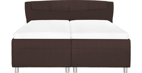 POLSTERBETT 160/200 cm in Dunkelbraun - Chromfarben/Dunkelbraun, KONVENTIONELL, Holz/Textil (160/200cm) - Esposa