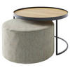 COUCHTISCHSET in Holz 50/50/39 cm  - Eichefarben/Beige, Design, Holz/Textil (50/50/39cm) - Novel