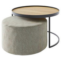 COUCHTISCHSET in Holz 50/50/39 cm  - Eichefarben/Beige, Design, Holz/Textil (50/50/39cm) - Novel