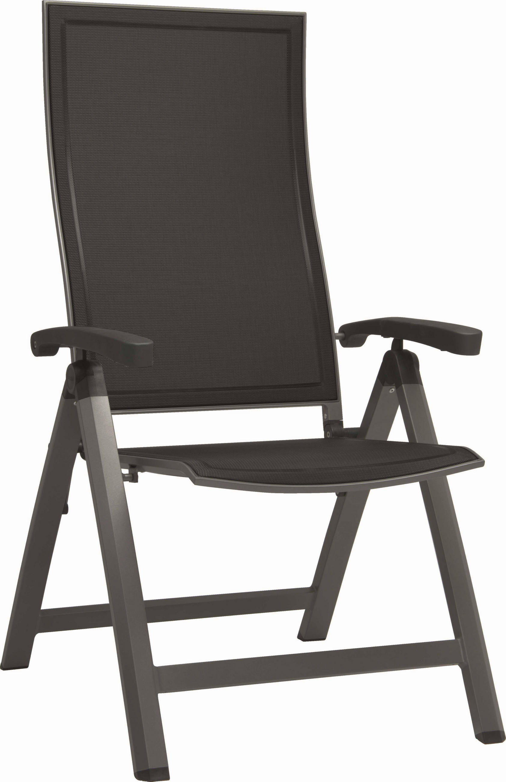 GARTENKLAPPSESSEL Aluminium Anthrazit, Graphitfarben  - Anthrazit/Graphitfarben, Design, Textil/Metall (63/115/71cm) - Stern
