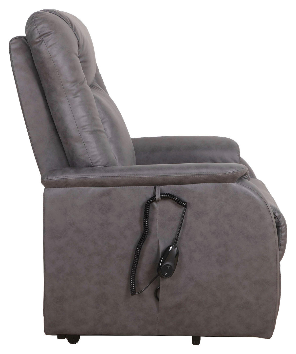 TV KRESLO, kov, textil, tmavosivá - čierna/tmavosivá, Konventionell, kov/textil (75/111/93cm) - Cantus