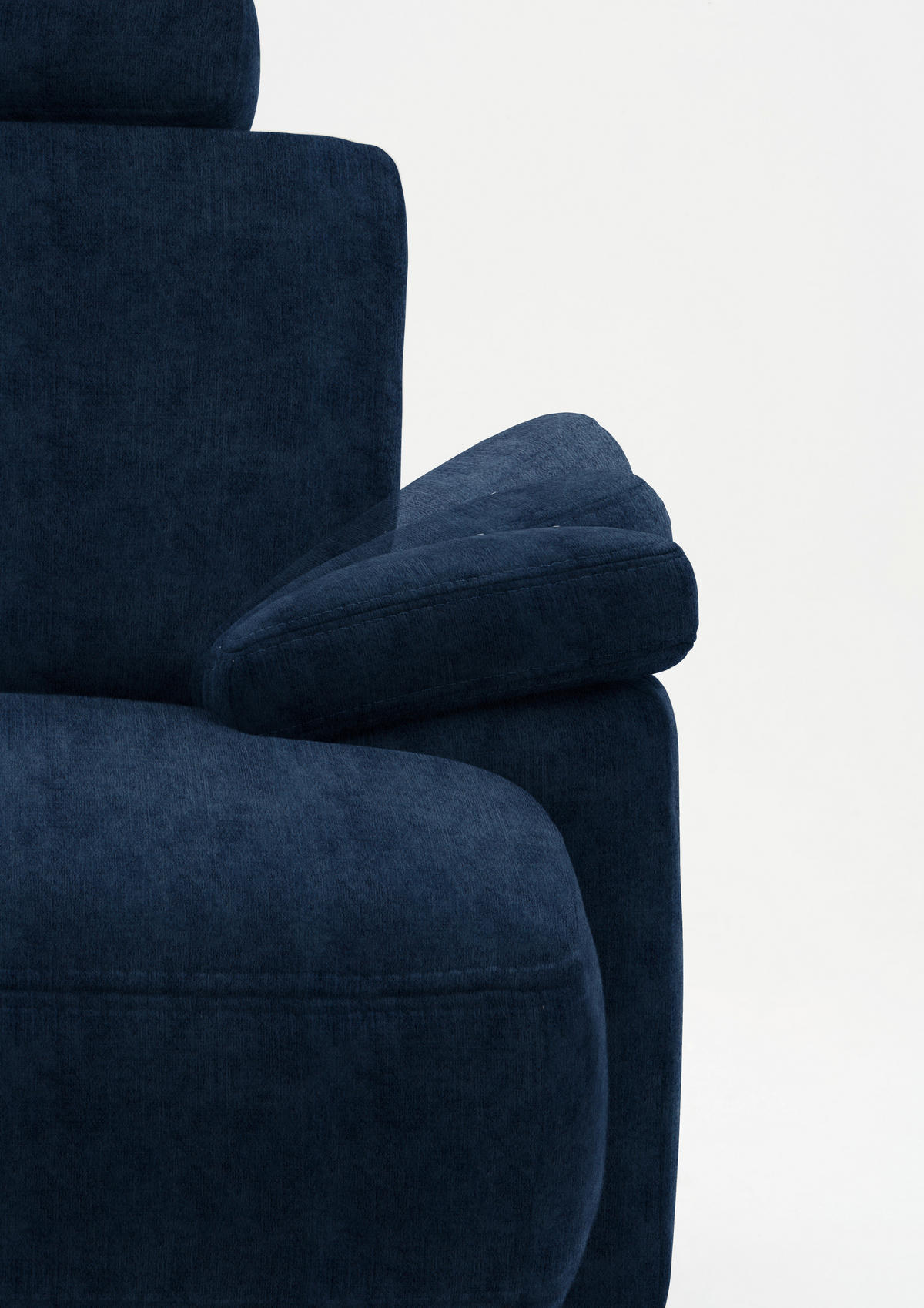 WOHNLANDSCHAFT in Velours Dunkelblau  - Eichefarben/Dunkelblau, Konventionell, Holz/Textil (167/316/235cm) - Beldomo System