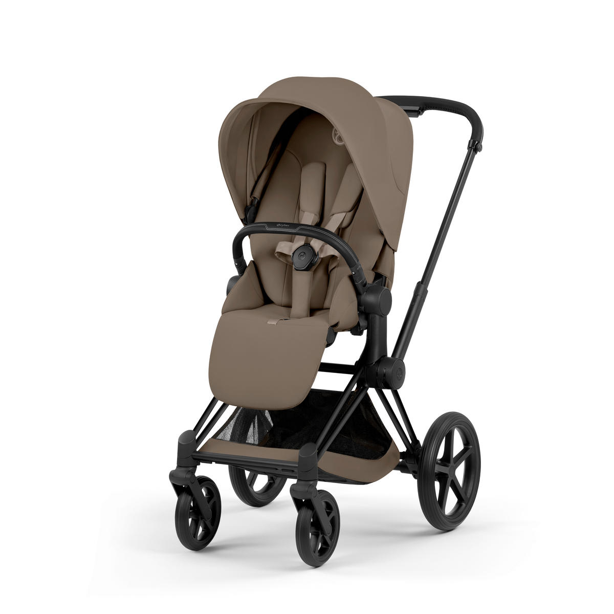 KOMBIKINDERWAGEN PRIAM Comfort Matt Black  - Schwarz/Braun, Basics, Kunststoff/Textil (83-92/60/99-109cm) - cybex PLATINUM