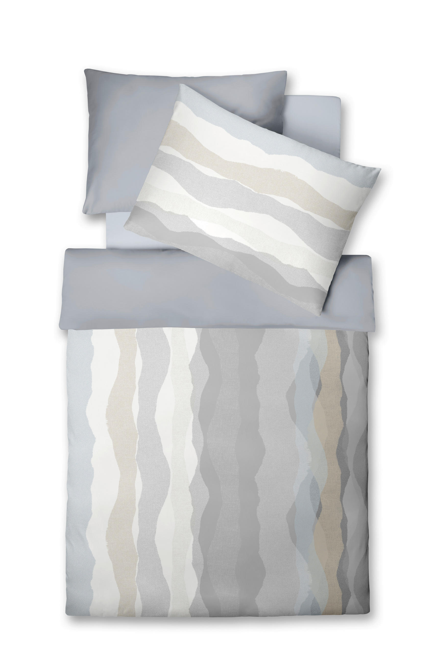 ÁGYNEMŰHUZAT-GARNITÚRA 140/200 cm  - krémszínű/pasztellkék, Basics, textil (140/200cm) - Fleuresse