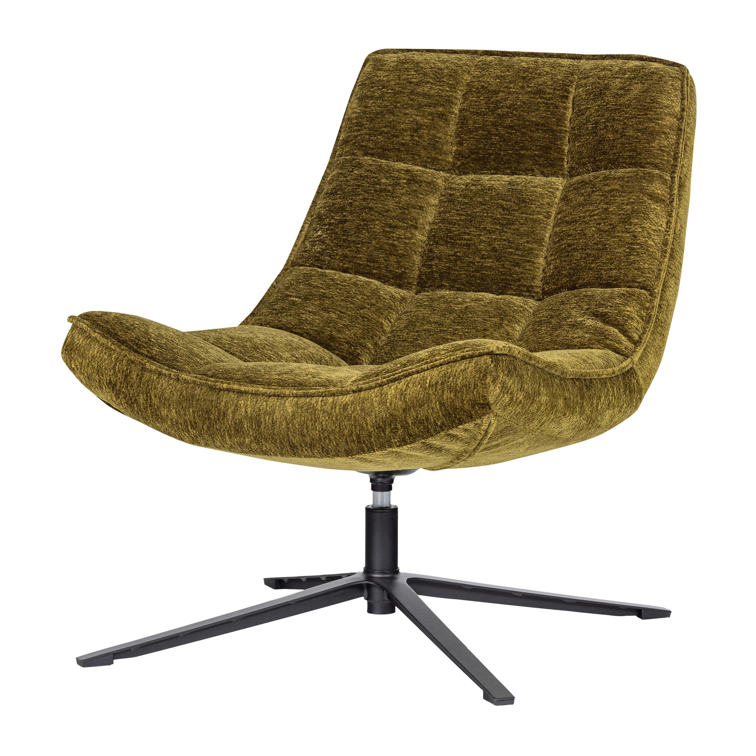 SESSEL in Chenille Grün  - Schwarz/Grün, MODERN, Textil/Metall (74/84/86cm) - Livetastic