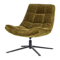 SESSEL in Chenille Grün  - Schwarz/Grün, MODERN, Textil/Metall (74/84/86cm) - Livetastic