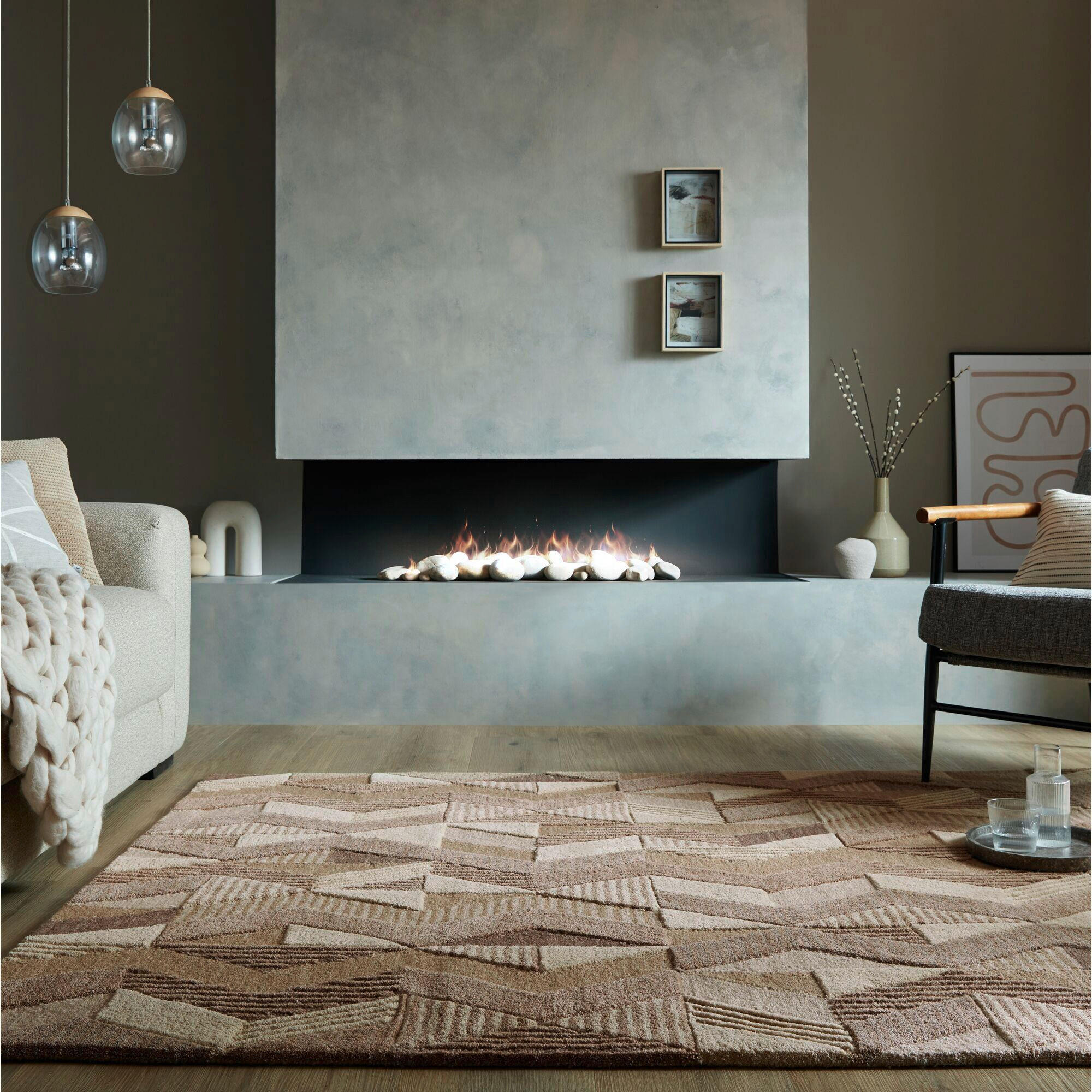 WOLLTEPPICH 120/170 cm ASHER Naturfarben  - Naturfarben, KONVENTIONELL, Textil (120/170cm)