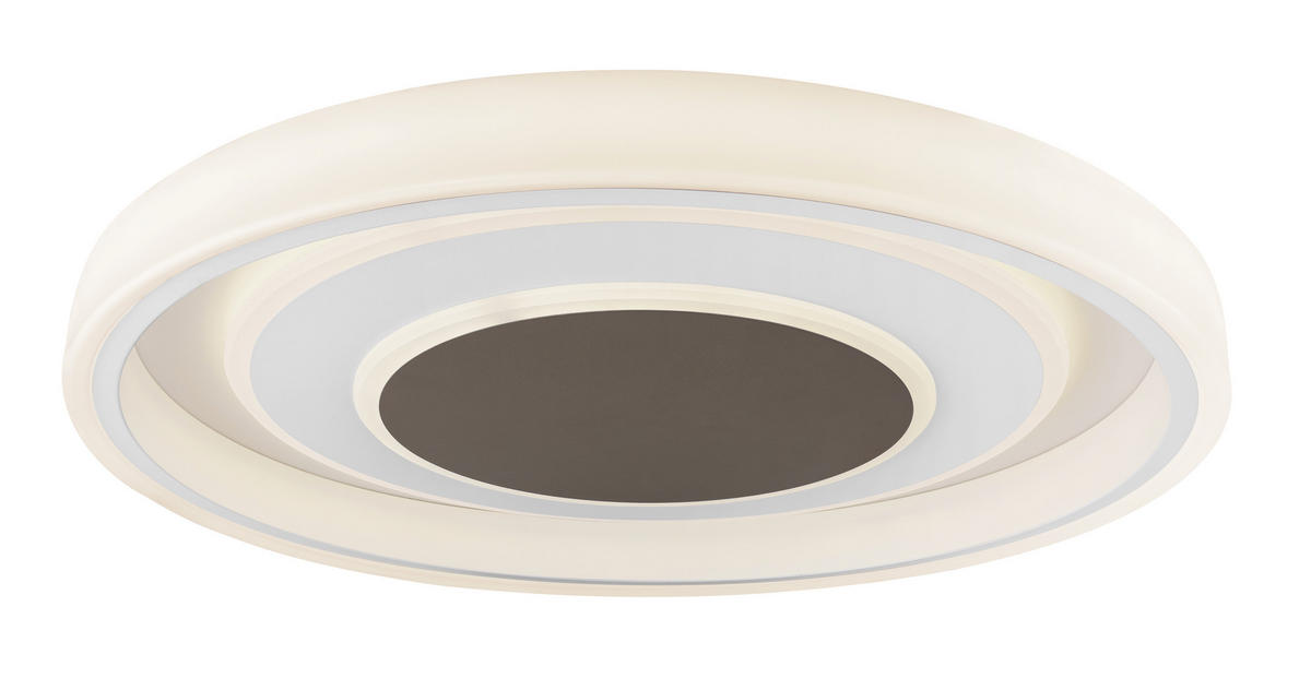 LED-DECKENLEUCHTE GOFFI 69/10 cm   - Opal/Braun, Design, Kunststoff/Metall (69/10cm) - Globo