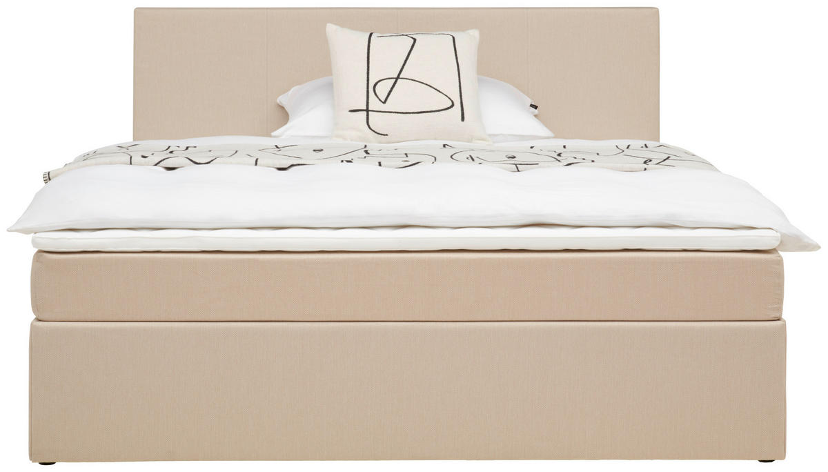 BOX KREVET    160/200 cm  - boje pijeska/crna, Basics, tekstil/drvo (160/200cm) - P & B