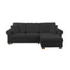 ECKSOFA in Anthrazit  - Anthrazit/Buchefarben, Design, Holz/Textil (266/161cm) - MID.YOU