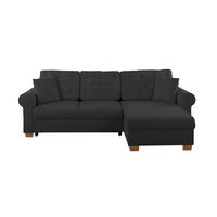 ECKSOFA in Anthrazit  - Anthrazit/Buchefarben, Design, Holz/Textil (266/161cm) - MID.YOU