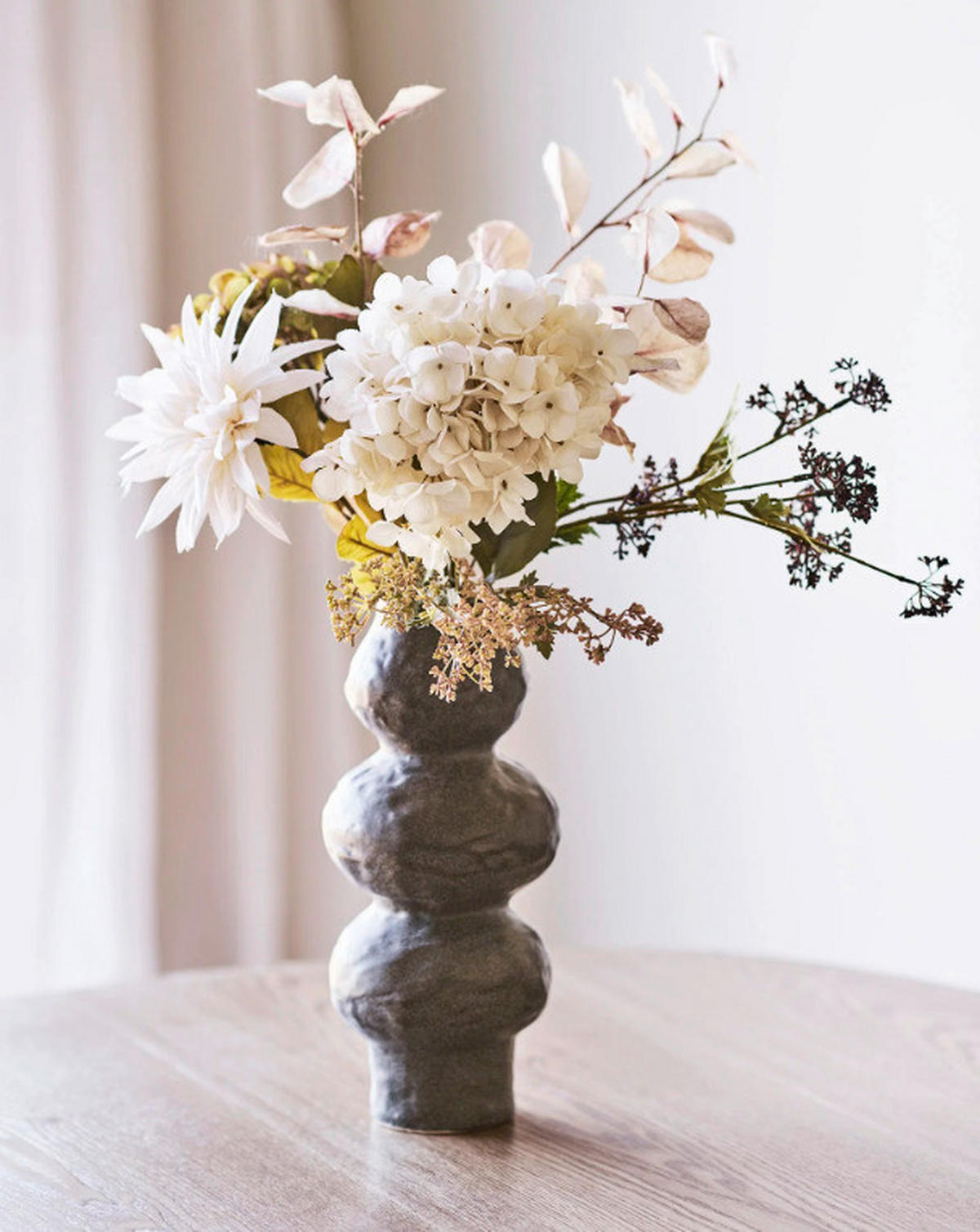 VASE Vase 33,5 cm  - Dunkelgrau, Basics, Keramik (14,5/33,5cm)