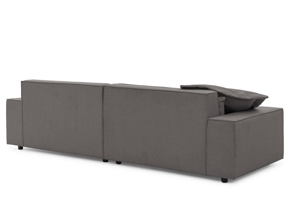 ECKSOFA Webstoff Grau  - Schwarz/Grau, Design, Kunststoff/Textil (251/142cm) - P & B