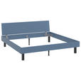 BETT 200/200 cm,  in Blau  - Blau/Schwarz, Design, Metall (200/200cm) - Xora