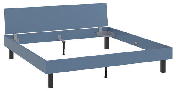 BETT 200/200 cm,  in Blau  - Blau/Schwarz, Design, Metall (200/200cm) - Xora