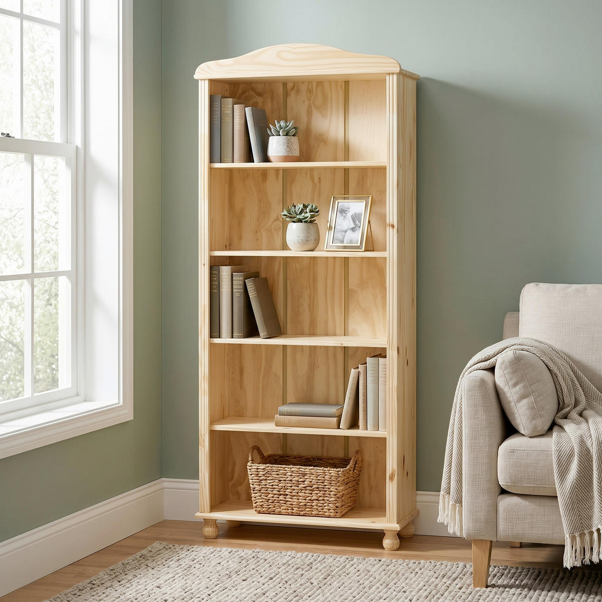 REGAL   - Naturfarben, Natur, Holz (77/180/30cm) - Livetastic